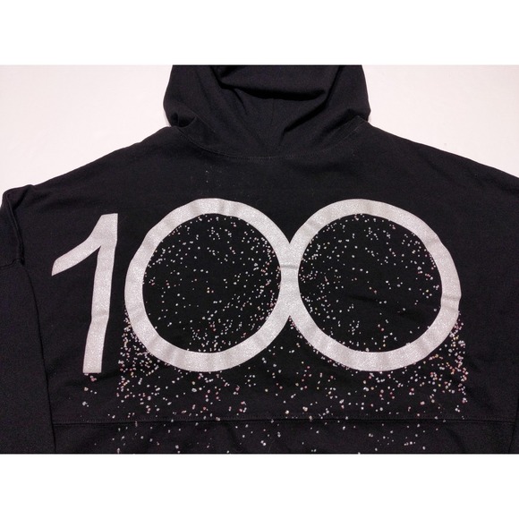 DISNEY 100 Spirit Jersey Snow Globe Long Sleeve Hoodie Shirt Black Large L - Picture 10 of 11